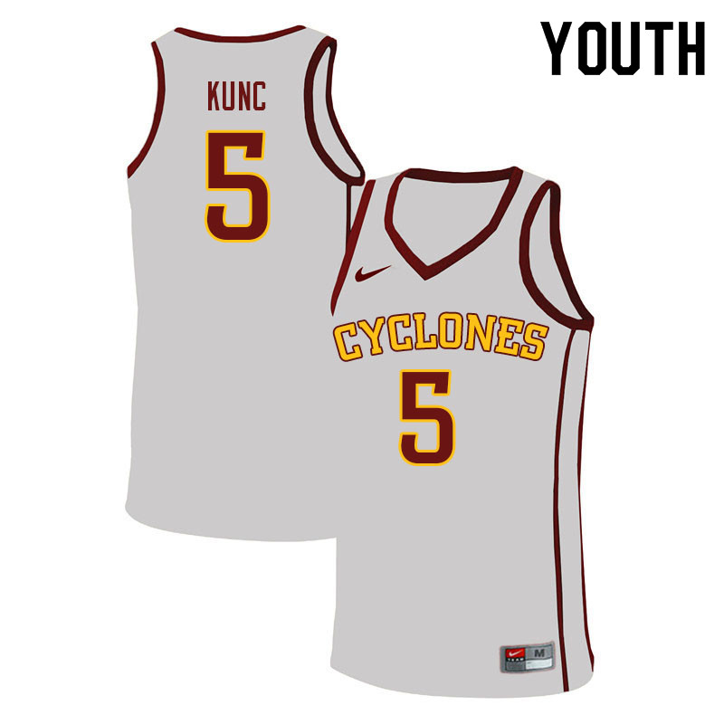 Youth #5 Aljaz Kunc Iowa State Cyclones College Basketball Jerseys Sale-White